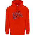 Love Cycling Funny Bicycle Bike Mens 80% Cotton Hoodie Bright Red
