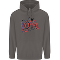 Love Cycling Funny Bicycle Bike Mens 80% Cotton Hoodie Charcoal