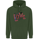 Love Cycling Funny Bicycle Bike Mens 80% Cotton Hoodie Forest Green