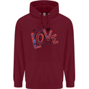 Love Cycling Funny Bicycle Bike Mens 80% Cotton Hoodie Maroon