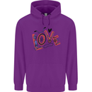 Love Cycling Funny Bicycle Bike Mens 80% Cotton Hoodie Purple