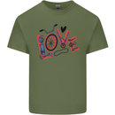 Love Cycling Funny Bicycle Bike Mens Cotton T-Shirt Tee Top Military Green