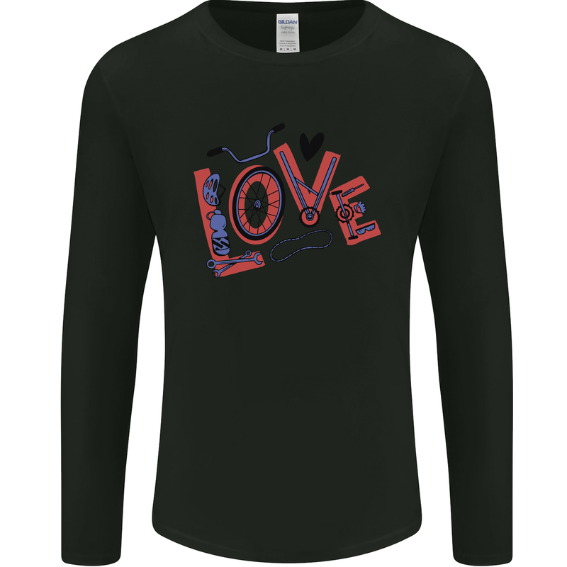 Love Cycling Funny Bicycle Bike Mens Long Sleeve T-Shirt Black