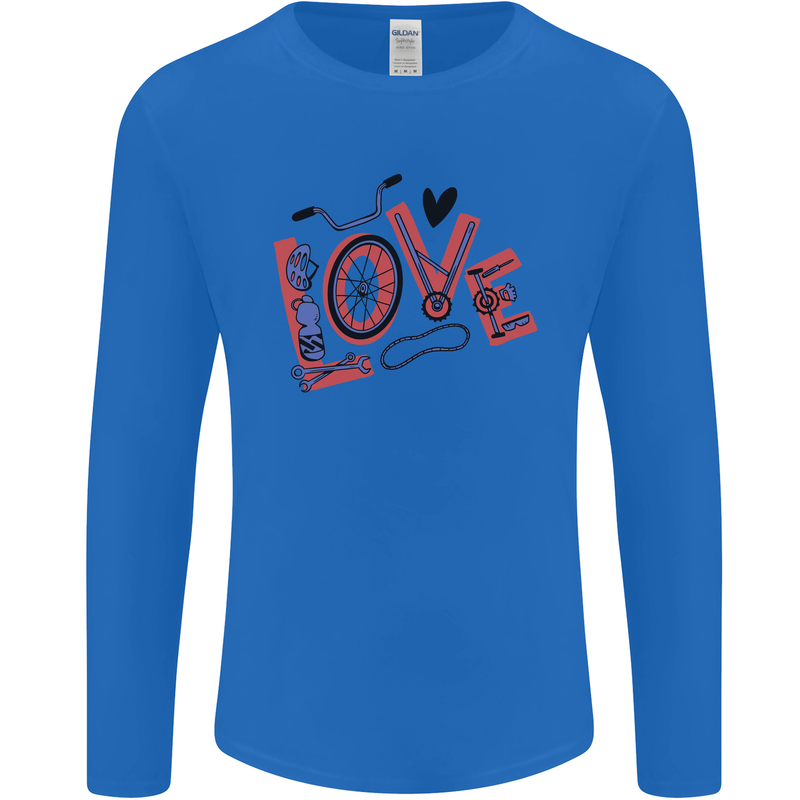 Love Cycling Funny Bicycle Bike Mens Long Sleeve T-Shirt Royal Blue