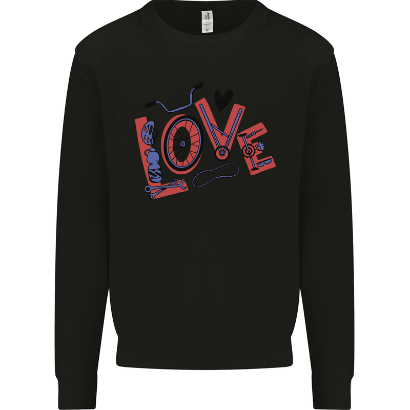 Love Cycling Funny Bicycle Bike Mens Sweatshirt Jumper Black