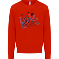 Love Cycling Funny Bicycle Bike Mens Sweatshirt Jumper Bright Red