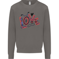 Love Cycling Funny Bicycle Bike Mens Sweatshirt Jumper Charcoal