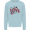 Love Cycling Funny Bicycle Bike Mens Sweatshirt Jumper Light Blue