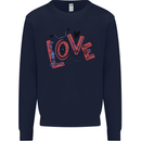 Love Cycling Funny Bicycle Bike Mens Sweatshirt Jumper Navy Blue