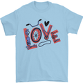 Love Cycling Funny Bicycle Bike Mens T-Shirt Cotton Gildan Light Blue