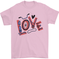 Love Cycling Funny Bicycle Bike Mens T-Shirt Cotton Gildan Light Pink