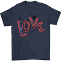 Love Cycling Funny Bicycle Bike Mens T-Shirt Cotton Gildan Navy Blue