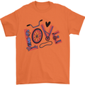 Love Cycling Funny Bicycle Bike Mens T-Shirt Cotton Gildan Orange