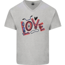 Love Cycling Funny Bicycle Bike Mens V-Neck Cotton T-Shirt Sports Grey