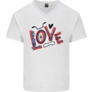 Love Cycling Funny Bicycle Bike Mens V-Neck Cotton T-Shirt White