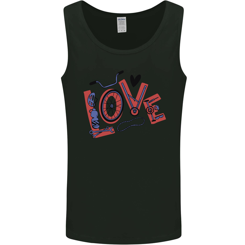 Love Cycling Funny Bicycle Bike Mens Vest Tank Top Black