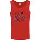 Love Cycling Funny Bicycle Bike Mens Vest Tank Top Red