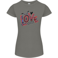 Love Cycling Funny Bicycle Bike Womens Petite Cut T-Shirt Charcoal