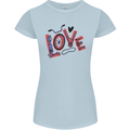 Love Cycling Funny Bicycle Bike Womens Petite Cut T-Shirt Light Blue