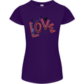 Love Cycling Funny Bicycle Bike Womens Petite Cut T-Shirt Purple