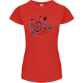 Love Cycling Funny Bicycle Bike Womens Petite Cut T-Shirt Red