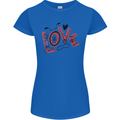 Love Cycling Funny Bicycle Bike Womens Petite Cut T-Shirt Royal Blue