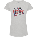 Love Cycling Funny Bicycle Bike Womens Petite Cut T-Shirt Sports Grey