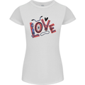 Love Cycling Funny Bicycle Bike Womens Petite Cut T-Shirt White