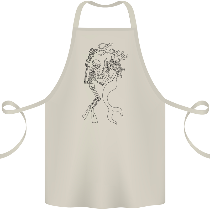 Love Is Scuba Diving Funny Diver Dive Cotton Apron 100% Organic Natural