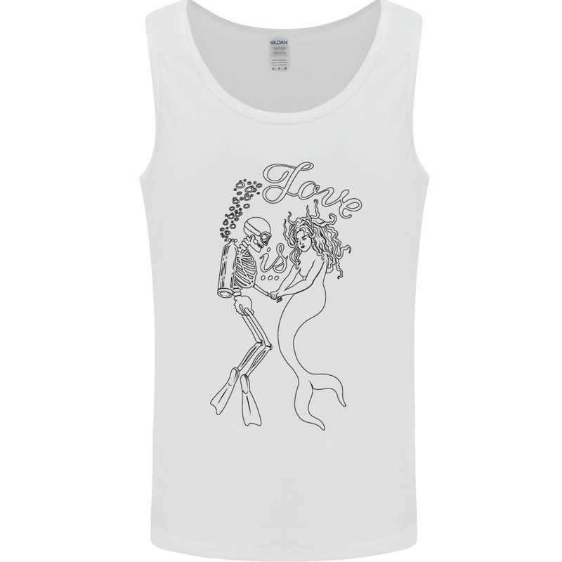 Love Is Scuba Diving Funny Diver Dive Mens Vest Tank Top White