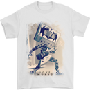 Love Music Rock n Roll Guitar Mens T-Shirt Cotton Gildan White