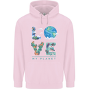 Love My Planet Climate Change Environment Childrens Kids Hoodie Light Pink