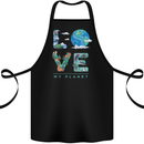 Love My Planet Climate Change Environment Cotton Apron 100% Organic Black