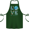 Love My Planet Climate Change Environment Cotton Apron 100% Organic Forest Green