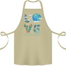 Love My Planet Climate Change Environment Cotton Apron 100% Organic Khaki