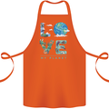 Love My Planet Climate Change Environment Cotton Apron 100% Organic Orange