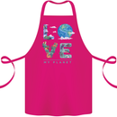 Love My Planet Climate Change Environment Cotton Apron 100% Organic Pink