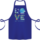 Love My Planet Climate Change Environment Cotton Apron 100% Organic Royal Blue