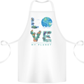 Love My Planet Climate Change Environment Cotton Apron 100% Organic White