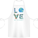 Love My Planet Climate Change Environment Cotton Apron 100% Organic White