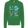 Love My Planet Climate Change Environment Kids Sweatshirt Jumper Irish Green