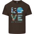 Love My Planet Climate Change Environment Kids T-Shirt Childrens Chocolate
