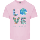 Love My Planet Climate Change Environment Kids T-Shirt Childrens Light Pink