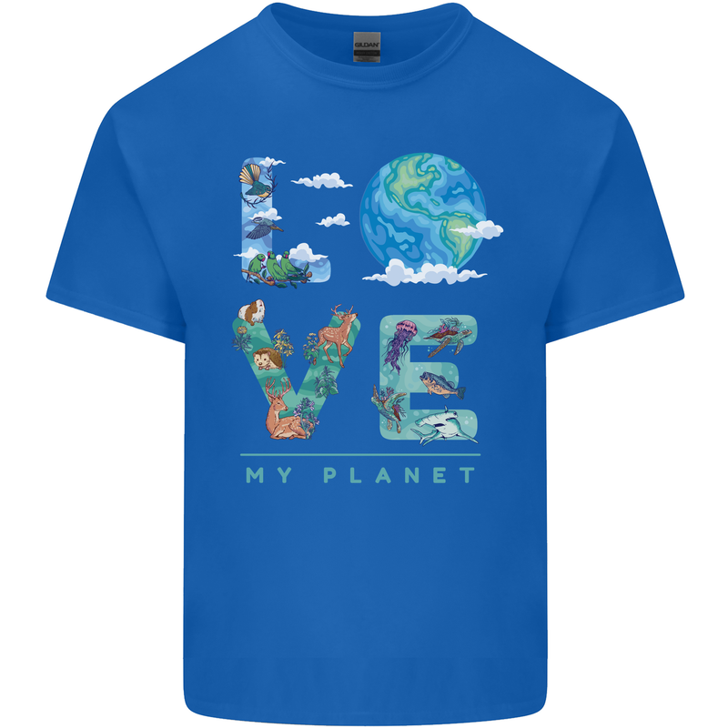 Love My Planet Climate Change Environment Kids T-Shirt Childrens Royal Blue