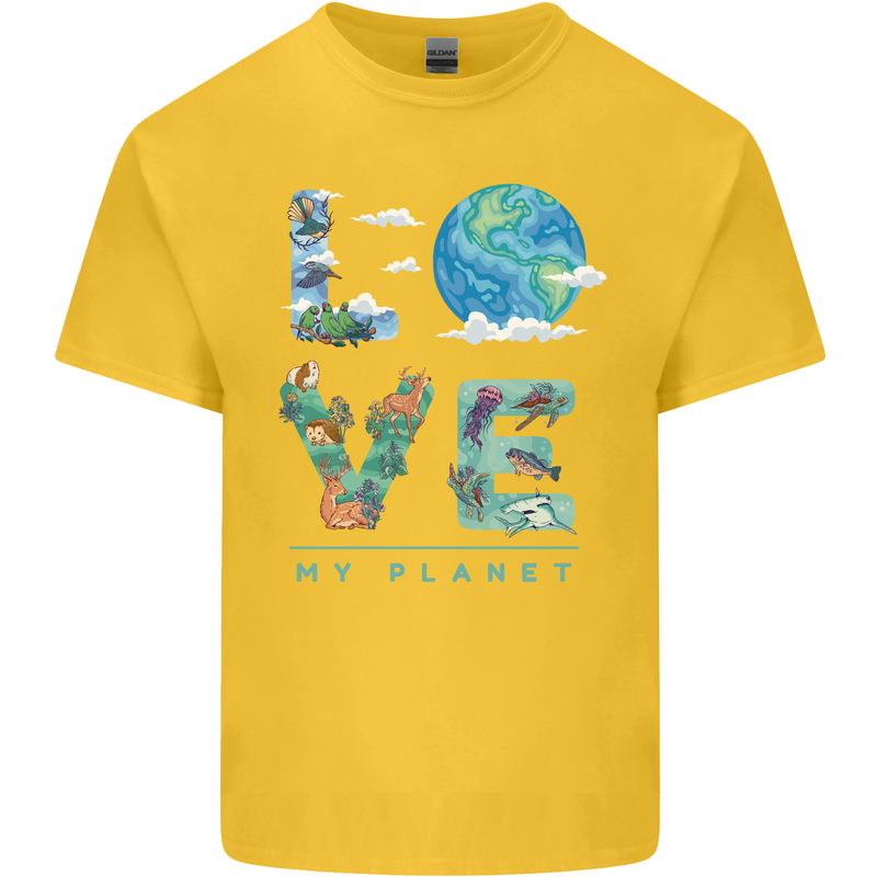 Love My Planet Climate Change Environment Kids T-Shirt Childrens Yellow