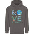 Love My Planet Climate Change Environment Mens 80% Cotton Hoodie Charcoal
