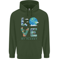 Love My Planet Climate Change Environment Mens 80% Cotton Hoodie Forest Green