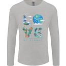 Love My Planet Climate Change Environment Mens Long Sleeve T-Shirt Sports Grey
