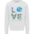 Love My Planet Climate Change Environment Mens Sweatshirt Jumper White