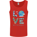 Love My Planet Climate Change Environment Mens Vest Tank Top Red